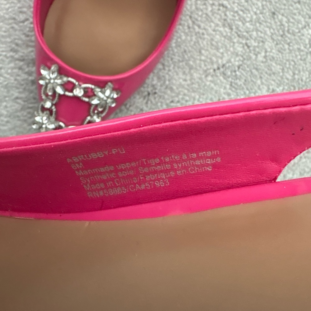 Abound Hot Pink Jeweled Pointed Toe Slingback Heels - Picture 5 of 5
